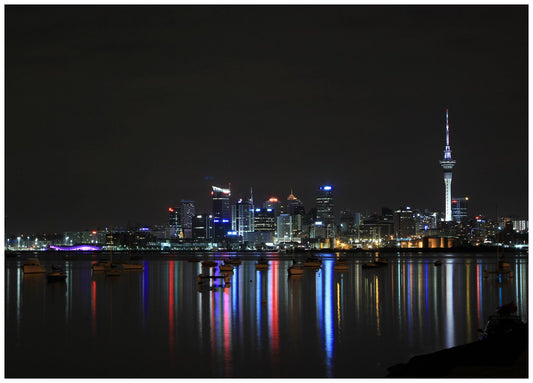 Auckland city at night